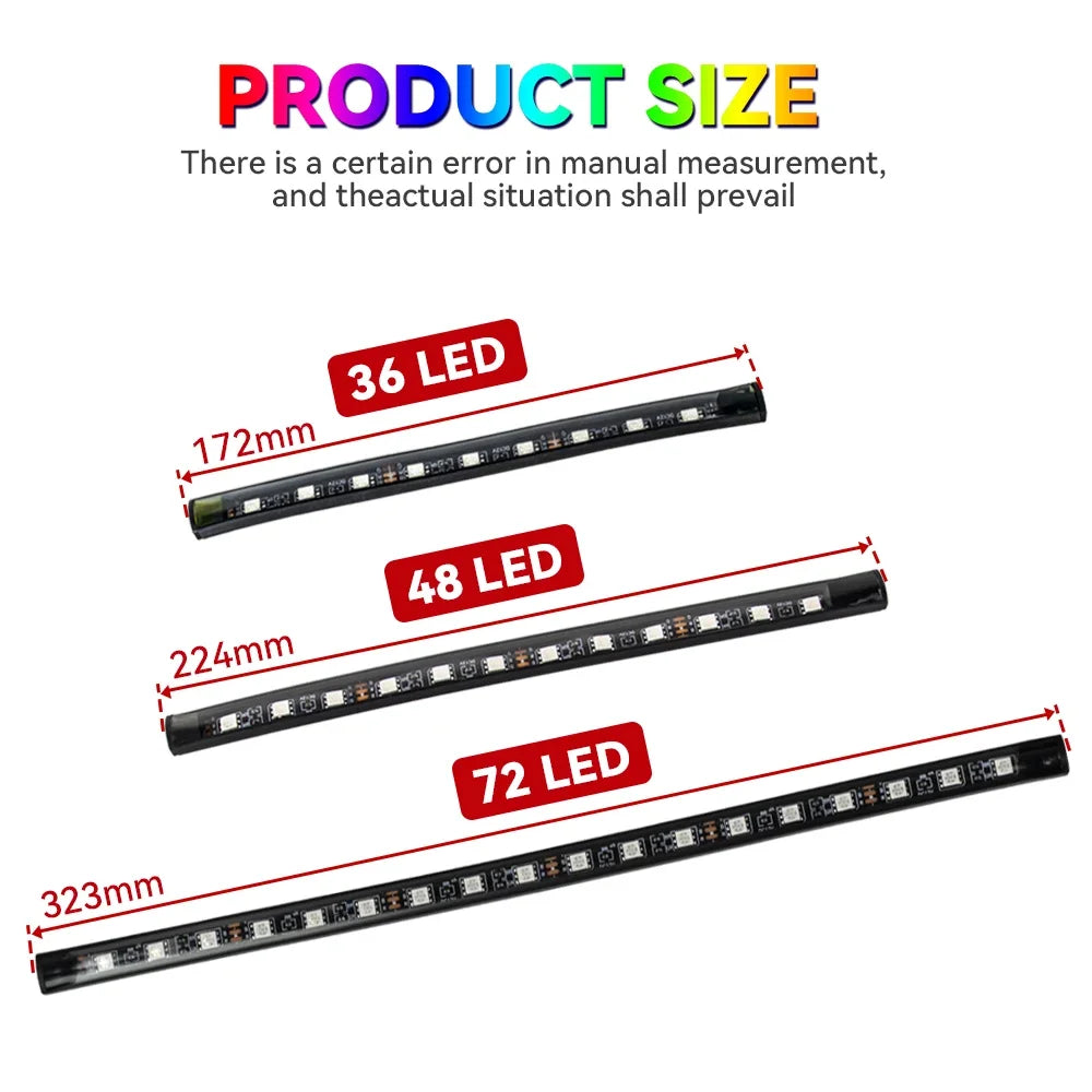 תאורת LED פנימית לרכב RGB | שלט + שליטה באפליקציה + סנכרון למוזיקה | 4 רצועות