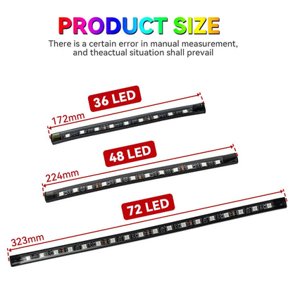 תאורת LED פנימית לרכב RGB | שלט + שליטה באפליקציה + סנכרון למוזיקה | 4 רצועות
