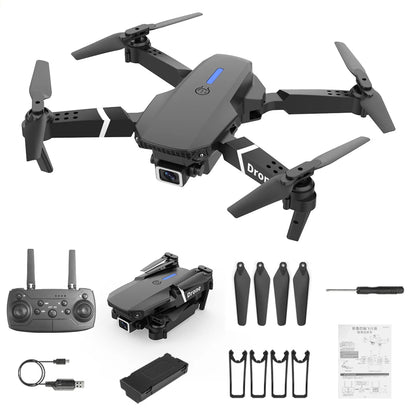 רחפן מקצועי מתקפל E88 Pro עם מצלמת HD כפולה ושלט חכם