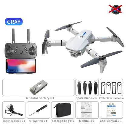 רחפן מקצועי מתקפל E88 Pro עם מצלמת HD כפולה ושלט חכם