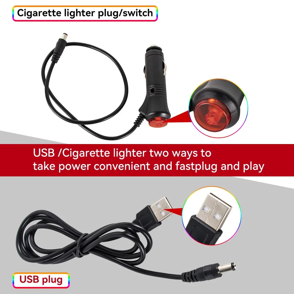 תאורת LED פנימית לרכב RGB | שלט + שליטה באפליקציה + סנכרון למוזיקה | 4 רצועות